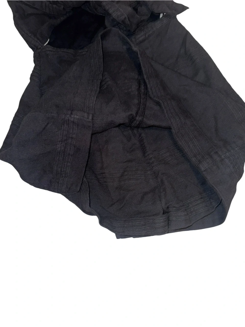 Free People Black Mini Dress Tie Back Linen Blend Romper Medium - Picture 4 of 5